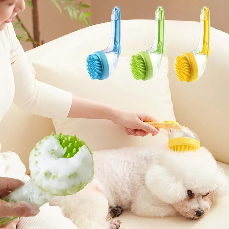 Soft Silicone Pet Bath Brush for Dogs and Cats – Gentle Massage & Cleaning Tool