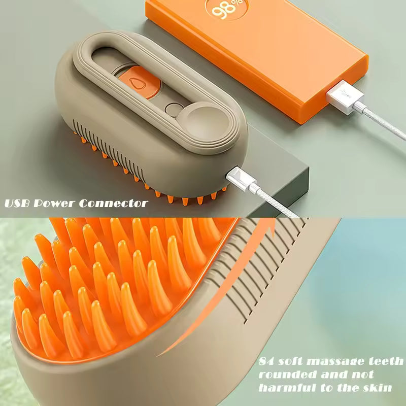 Steam brush for pets