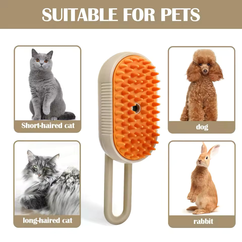 Steam brush for pets