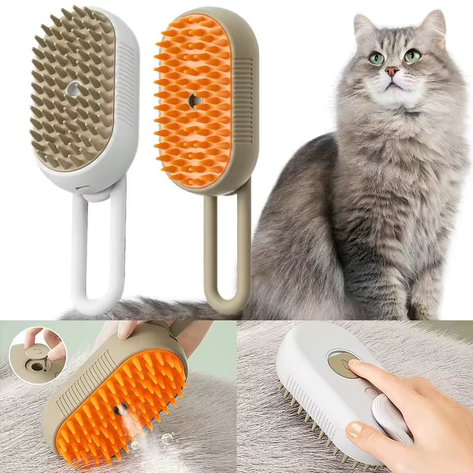 Steam brush for pets